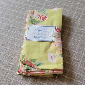 April Cornell Floral Napkins in Yellow and Pink